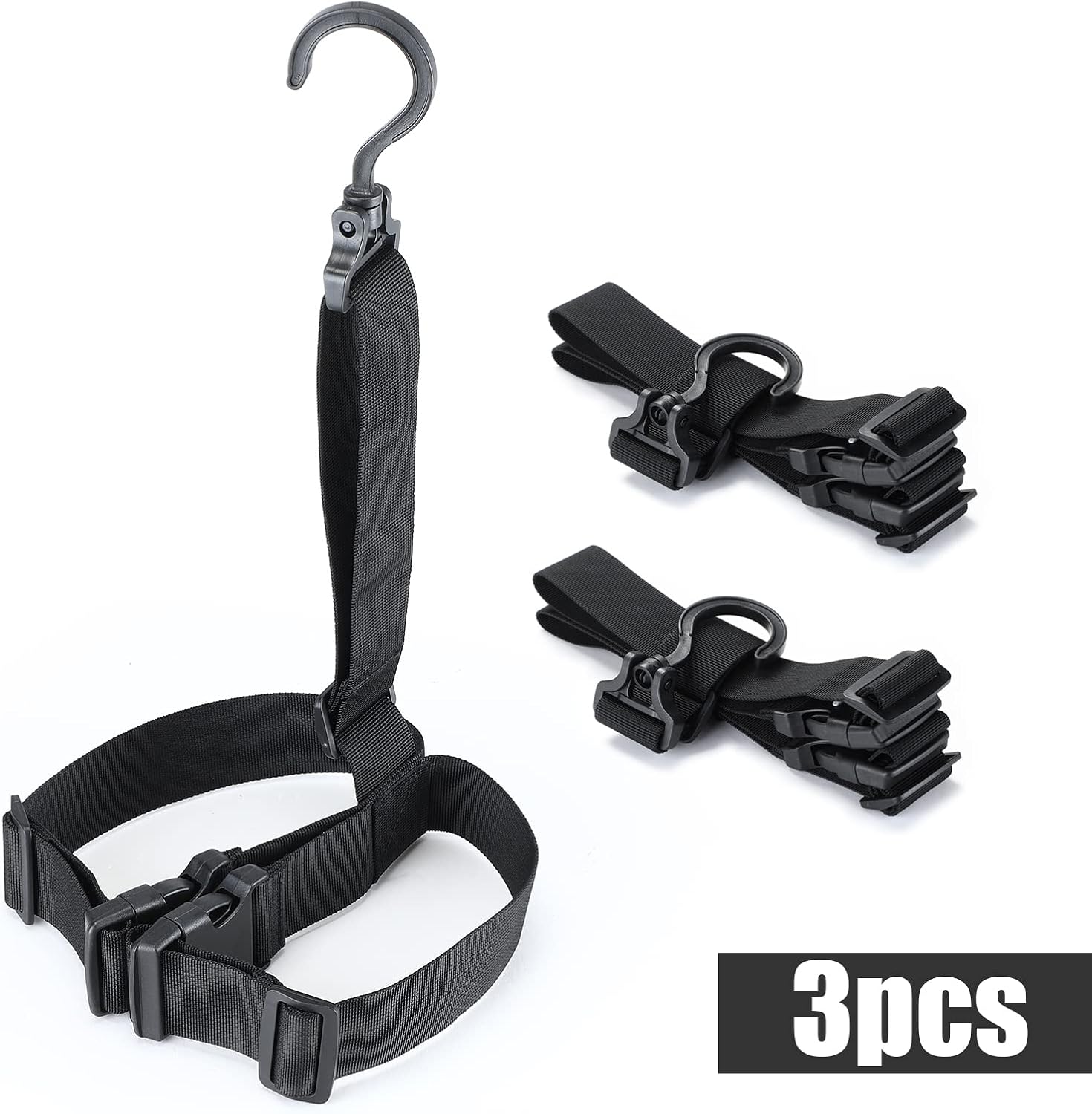 3 Pieces Fishing Wader Boot Hanger Fishing Boot Rack Men with Adjustable Belt and Swivel Dryer Hanger for Storage Drying - Image 7