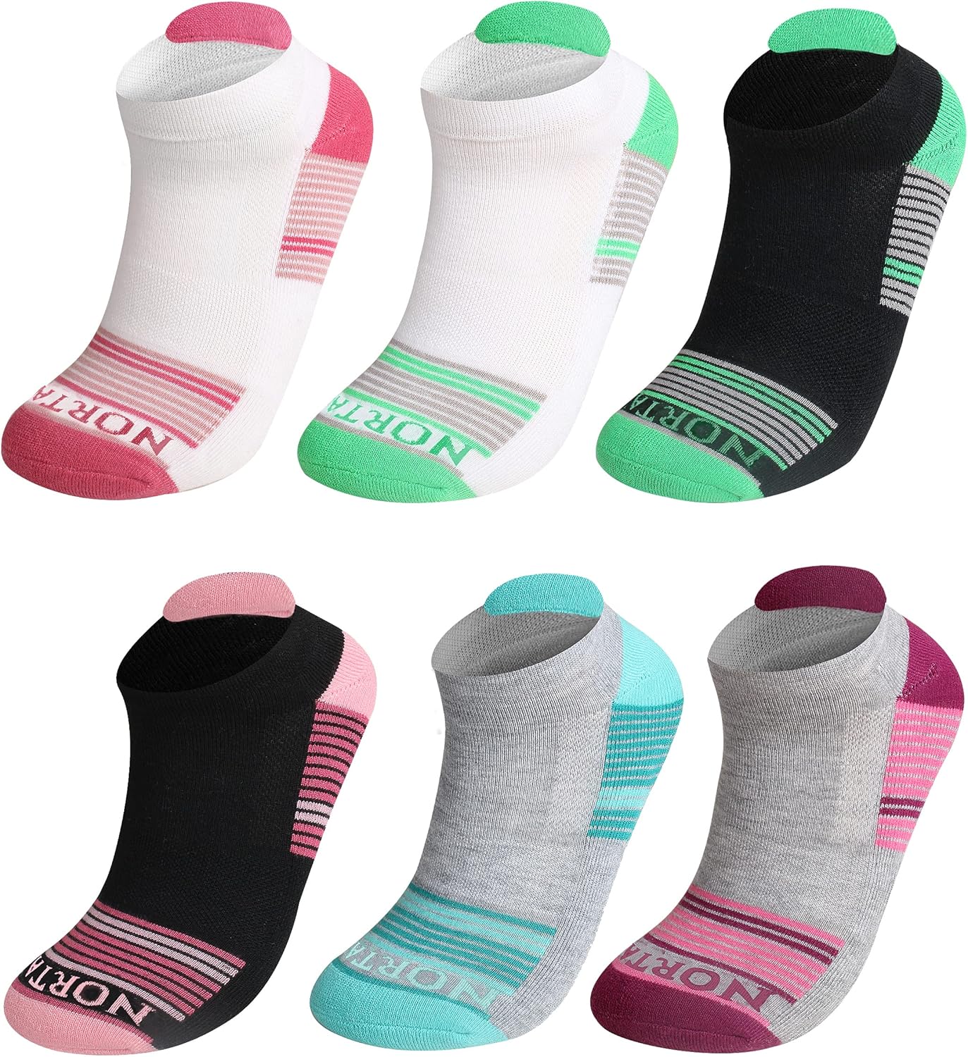 Compression Ankle Socks for Men & Women, Pack of 6, Athletic Cushioned Socks, Hiking, Running & Daily Wear, Size 7-10. - Image 8