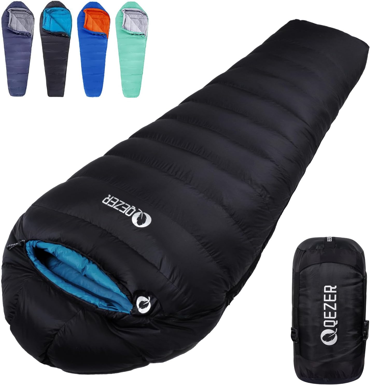 Down Sleeping Bag for Adults 0°F 10°F 15°F 20°F Backpacking Sleeping Bag for Cold Weather with Compression Sack